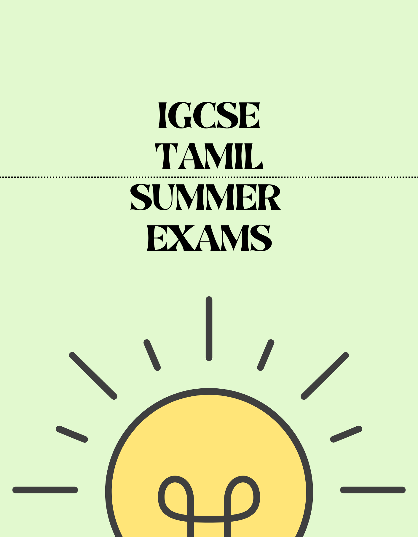 IGCSE Tamil - Summer Exam